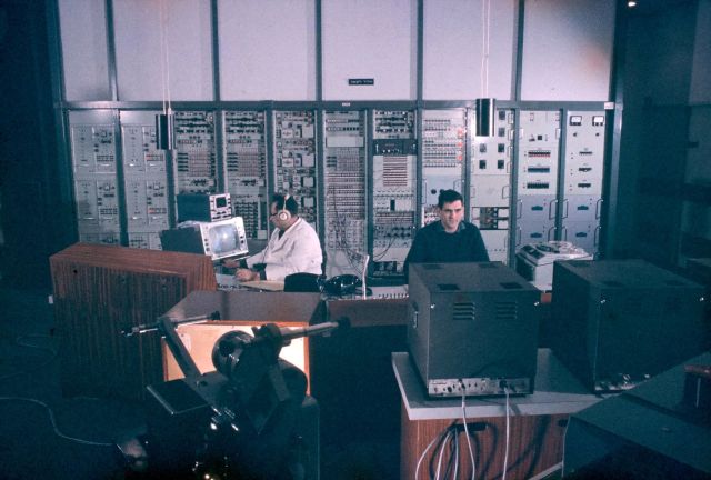 The CCR late 1960's, Meyer broadcasting and Rafi Halmon (left) monitoring signal levels