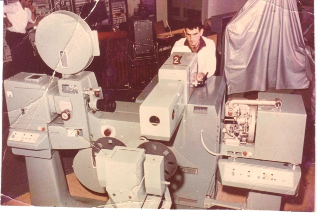 Meyer operating the telecine at the CCR Telecine Complex